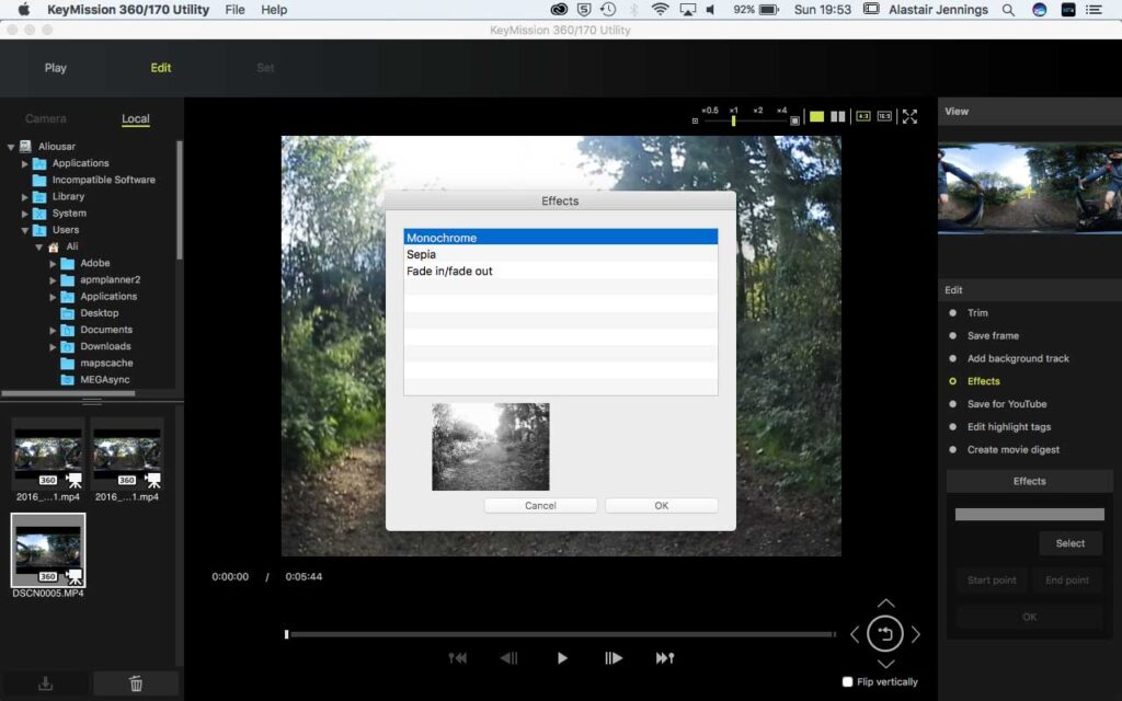 Nikon KeyMission 360/170 Utility - Add effect