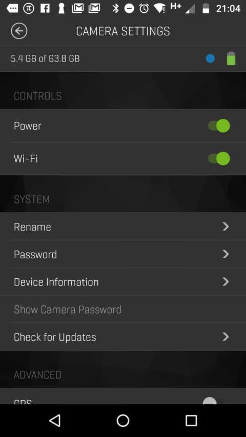 360Fly 4K Review: App Settings