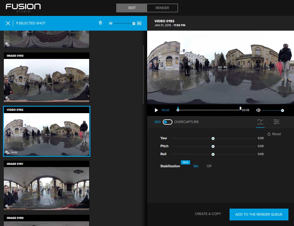 GoPro Fusion Review: Using GoPro Fusion Studio 1.0