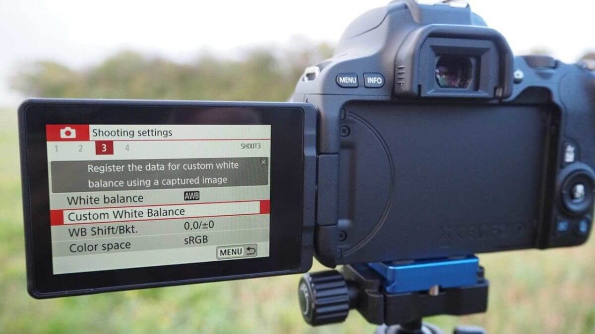 Setting a custom white balance in the Canon 200D / Rebel SL2 Guided Menu