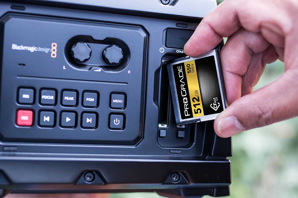 ProGrade CFast 512GB in BlackMagic