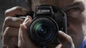 Canon EOS M5 guy looking throu